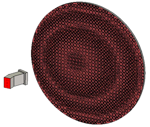3D модель відбиваючої антенної решітки на тонких діелектричних підкладках