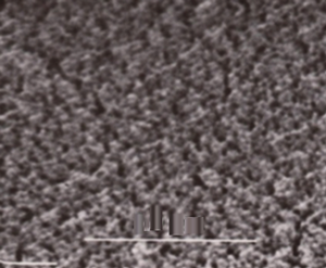 Електронно-мікроскопічний знімок зразка нанорозмірної плівки срібла з ваговою товщиною 12 нм на скляній підкладці