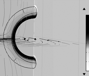 Розподіл струму у поперечному перерізі одиночного круглого витка діаметром 5 мм